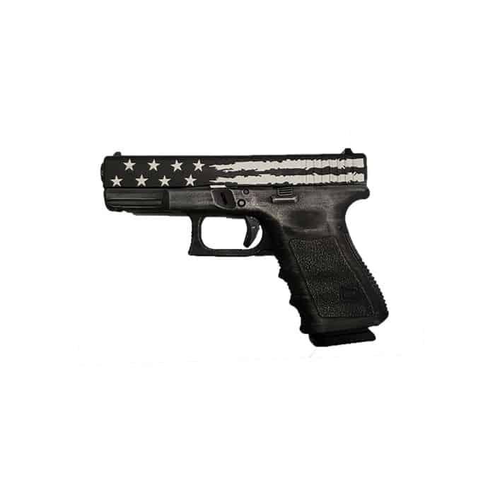  Glock 19 9mm Distress Black/White Flag